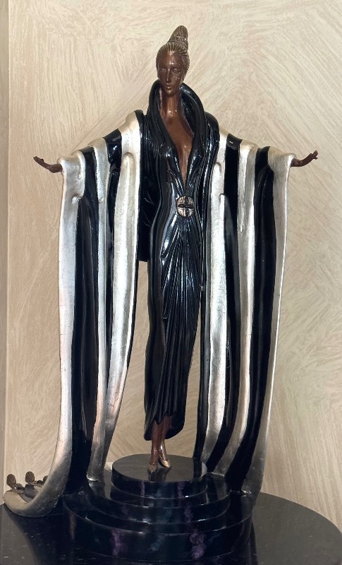 lot 3A image: Ert MONACO Bronze Art Deco Sculpture  Erte Monaco 1990 Chalk & Vermilion and Sevenarts