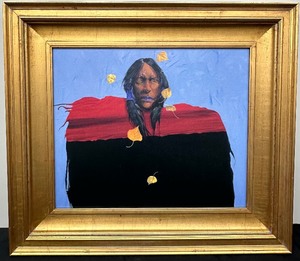 lot 11 image: Framed Artwork Lawrence W Lee Cottonwood Brave