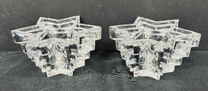 lot 45 image: Pair of Crystal Star Candle Holders by MF, Germany