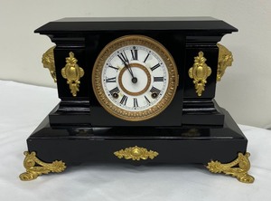 lot 25 image: Antique Ansonia Iron Mantle Apache Clock