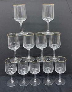 lot 58 image: Golden Rimmed Stemware