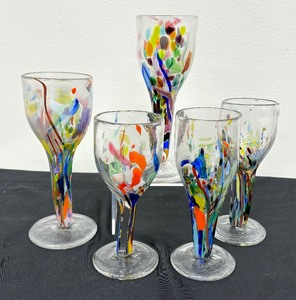 lot 76 image: Art Glass Stemware by Zelle Glass