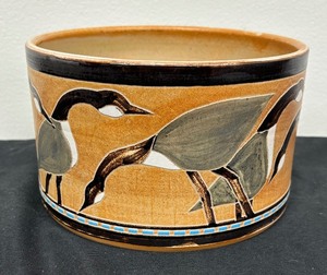 lot 77 image: Artisan Crafted Goose Motif Bowl