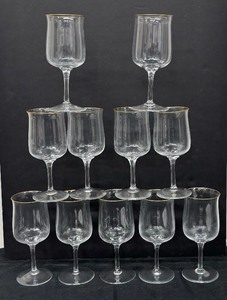 lot 78 image: Lovely Vintage Golden Rimmed Lenox Stemware