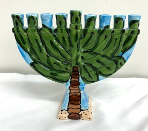 lot 91 image: Menorah by Julianne of Eclectic Clayworks
