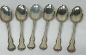 lot 116 image: Set of Six Vintage Sterling Silver Towle French Provincial Teaspoons