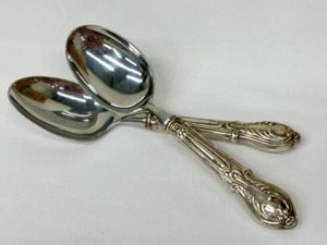 lot 83 image: Pair of Vintage Sterling Silver Serving Spoons