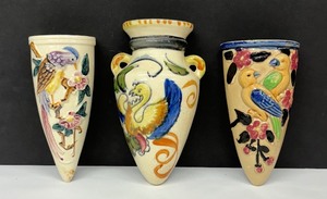 lot 141 image: Three Vintage Wall Pockets