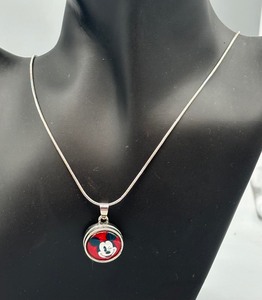 lot 77F image: Mickey Mouse Motif Snap Necklace with Sterling Silver Chain