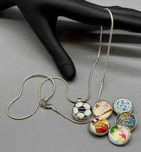 lot 122F image: Variety of Fun Snaps with Sterling Silver Chain Necklace