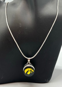 lot 53F image: University of Iowa Hawkeyes Necklace with Sterling Silver Chain