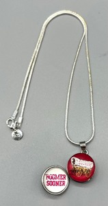 lot 64F image: University of Oklahoma Sooners Snap Necklace with Sterling Silver Chain