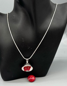 lot 172F image: University of Wisconsin Madison Snap Necklace with Sterling Silver Chain