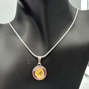 lot 201F image: Minnesota Vikings Football Motif Snap Necklace with Sterling Silver Chain
