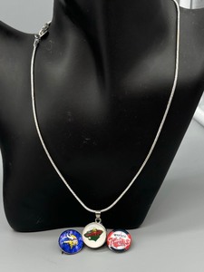 lot 109F image: Minnesota Twins, Vikings and Wild Snap Necklace with Sterling Silver Chain
