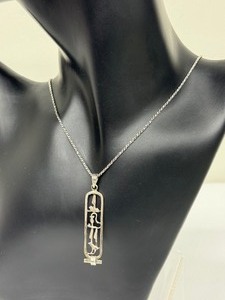 lot 209 image: Vintage Sterling Silver Egyptian Pendant Necklace