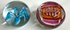 lot 206 image: A Lovely Pair of Art Glass Paper Weights