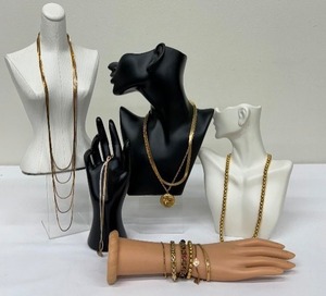 lot 201 image: Variety of Gold Tone Jewelry Items