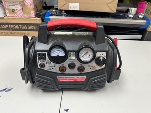 lot 122 image: PowerStation Jump Starter with Air Compressor - Works Battery is getting Old  Weak