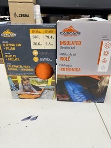 lot 109 image: Camping Stuff - 2 Cascade Mountain Tech Inflatable Camping Mattresss - High Quality 1 has pillow