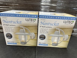 lot 73 image: 2 Like New Open Box Coastal Collection Nantucket 8 Exterior Wall Lantern Light Fixtures