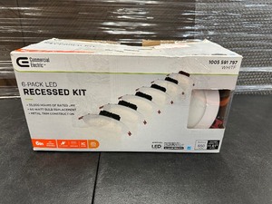 lot 43 image: 6 Pack Commercial Electric 6 LED Recessed Light Kit