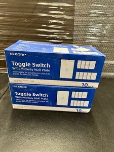 lot 103 image: 20 New Light Toggle Switches with Plates - White - Residential Grade