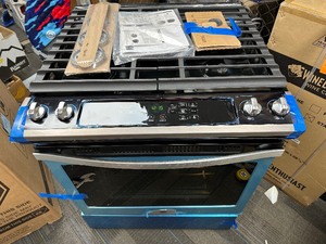 lot 15 image: Kenmore 75113 5.0 Cu. Ft. Slide-In Gas Range with Turbo Boil  Stainless Steel - Damage to bottom Right Unused