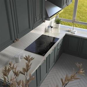 lot 7 image: Like New Empava 36 in. Built-In Smooth Surface Induction Cooktop in Black with 5 Elements including a 3,700-Watt Element Retail $762.50