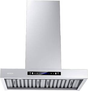 lot 12 image: Like New Open Box IKTCH 30 in. 900 CFM Ducted Wall Mount Range Hood in Stainless Steel 4-Speed with Gesture Control and LED Lights Retail $549.99