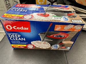 lot 58 image: Open Box Like New O Cedar EasyWring Deep Clean Microfiber Spin Mop System
