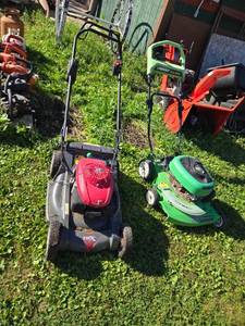 lot 41 image: 2 Lawn Mowers for Parts or Repair - Honda and Lawn Boy - Item is Off Site in SVEA See Desc
