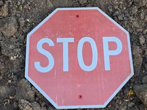 lot 54 image: Stop Sign - Durable Metal Traffic Sign