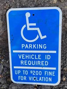 lot 57 image: Used Handicap Parking Sign - Vehicle ID Required