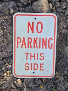 lot 63 image: No Parking This Side Metal Sign