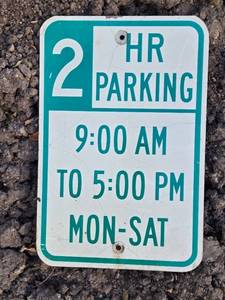 lot 67 image: 2-Hour Parking Sign - 900 AM to 500 PM MON-SAT