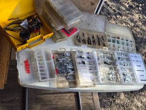 lot 73 image: Assortment of Hardware Supplies and Tools in Organized Cases