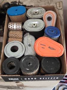 lot 103 image: Box of Various Small Engine Air Filters - Assorted Sizes and Styles