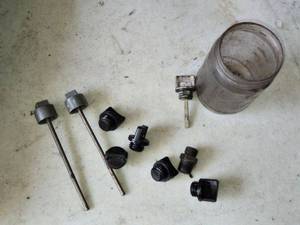 lot 154 image: Assortment of Small Engine Oil Check Fittings and Valve