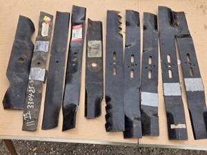 lot 186 image: Group of 10 Various Lawn Mower Blades - Assorted Sizes and Brands