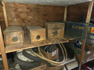 lot 220 image: Live Trap and 3 Wooden boxes for Rat Traps
