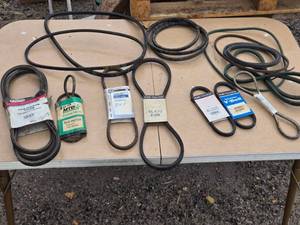 lot 233 image: Assortment of V-Belts and Drive Belts - Various Sizes and Brands See Pics and Description for More Info