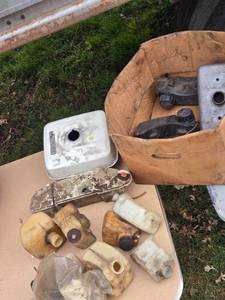 lot 250 image: Assortment of Small Engine Fuel Tanks and Housings - Various Sizes and Conditions