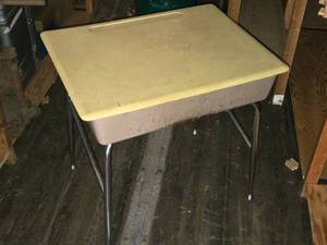 lot 258 image: Vintage School Desk with Contents