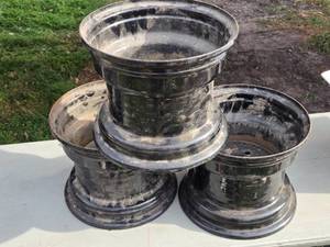 lot 308 image: Set of 3 Steel Rims - 11 Inches in Diameter, 9 Inches Wide
