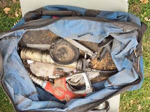 lot 325 image: Grease Gun, Fuel Pump Nozzle, Tool Bag