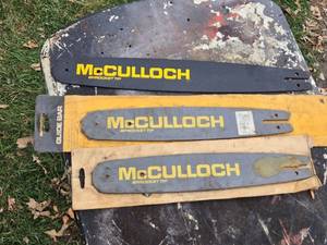 lot 360 image: Set of 3 McCulloch Chainsaw Bars - Various Sizes New or Like New