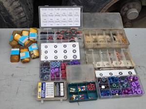 lot 377 image: Assortment of Electrical Connectors and Faucet Washers - Parts Organizer Included