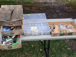 lot 380 image: Assorted Collection of Hardware and Tool Components - Multiple Organizers