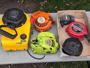 lot 420 image: Assortment of 5 Used Pull Start Recoil Starters - Various Brands